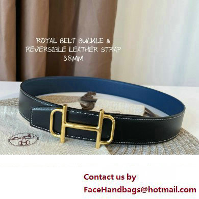 Hermes Royal belt buckle  &  Reversible leather strap 38 mm 04 2023